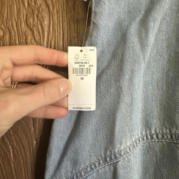 NWT Old Navy 18 Jean Skirt High Rise Drapey Denim Midi Light Wash Indie Retro - Picture 3 of 6